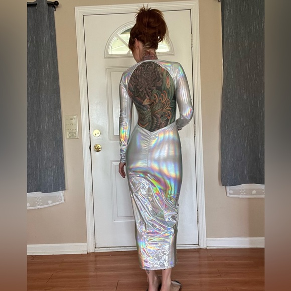 Holographic Long Sleeve Dress Akira NWT - Picture 4 of 8